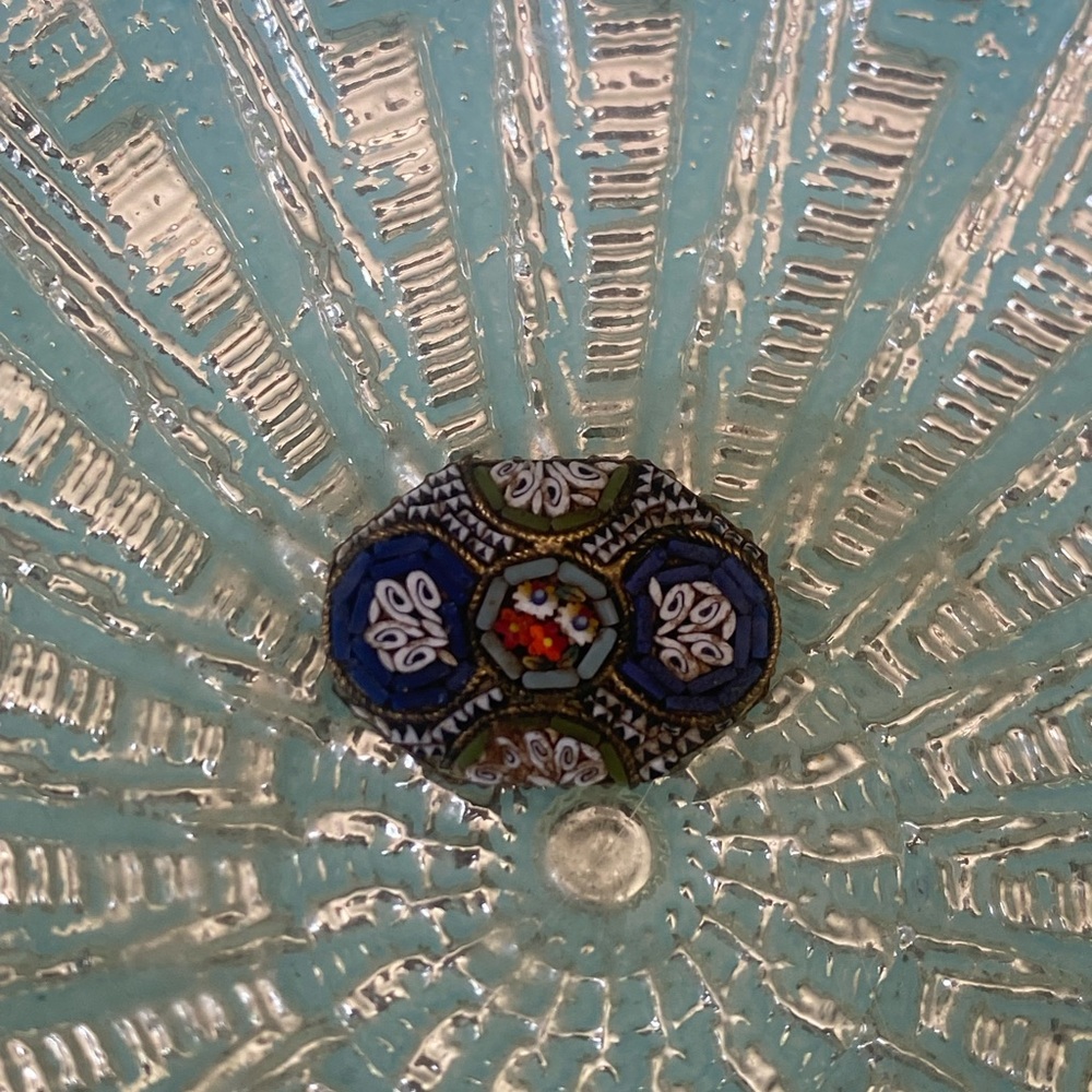 Vintage Italy Micromosaic Brooch Flower Brooches Millefiori Jewelry Lot of 2 - Picture 10 of 16